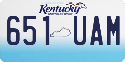 KY license plate 651UAM