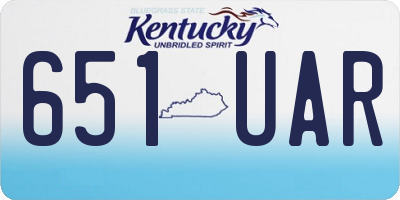 KY license plate 651UAR