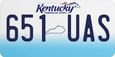 KY license plate 651UAS