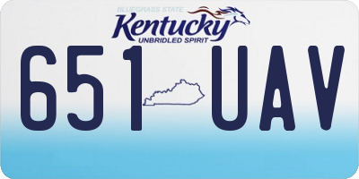 KY license plate 651UAV