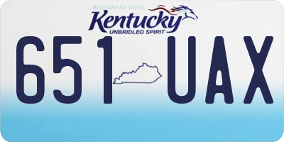 KY license plate 651UAX