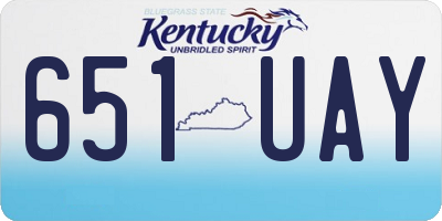 KY license plate 651UAY