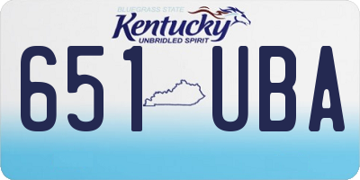 KY license plate 651UBA