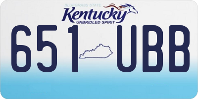 KY license plate 651UBB