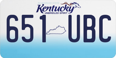 KY license plate 651UBC