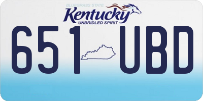 KY license plate 651UBD
