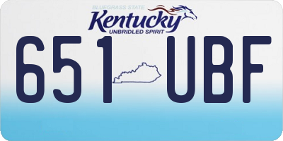 KY license plate 651UBF