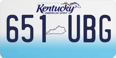 KY license plate 651UBG