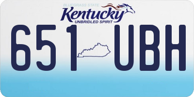 KY license plate 651UBH