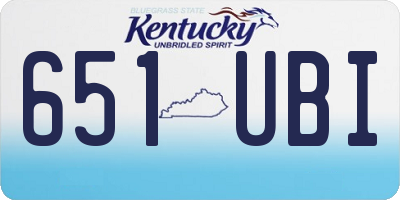 KY license plate 651UBI