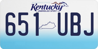 KY license plate 651UBJ