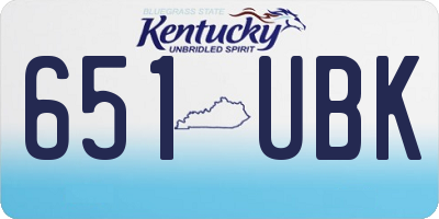 KY license plate 651UBK
