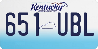 KY license plate 651UBL