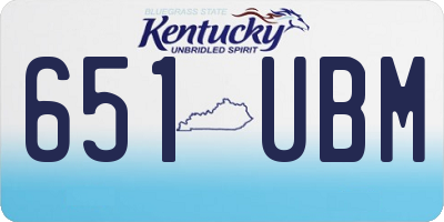 KY license plate 651UBM