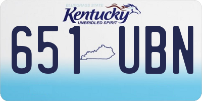 KY license plate 651UBN