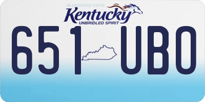 KY license plate 651UBO