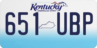 KY license plate 651UBP