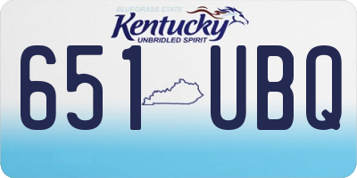KY license plate 651UBQ