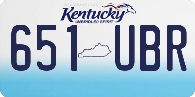 KY license plate 651UBR