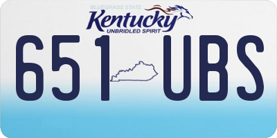 KY license plate 651UBS