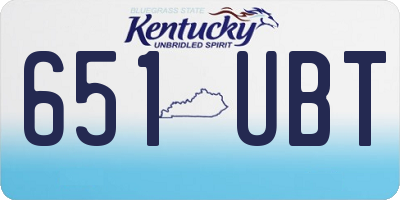 KY license plate 651UBT