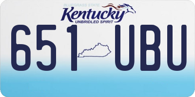 KY license plate 651UBU