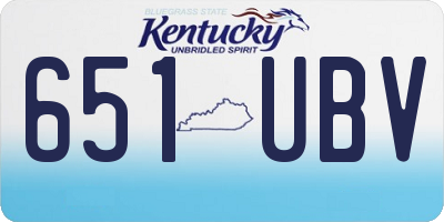 KY license plate 651UBV