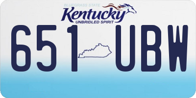 KY license plate 651UBW
