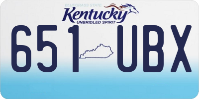 KY license plate 651UBX