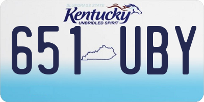 KY license plate 651UBY