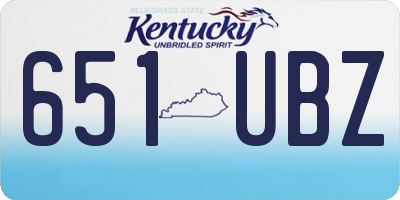 KY license plate 651UBZ