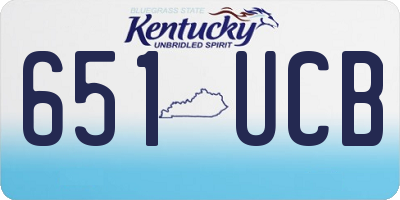 KY license plate 651UCB