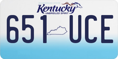 KY license plate 651UCE
