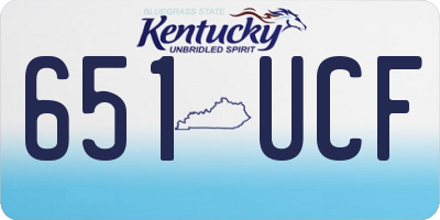 KY license plate 651UCF