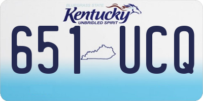 KY license plate 651UCQ