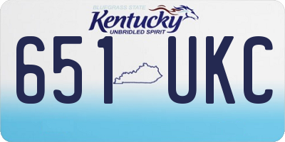 KY license plate 651UKC