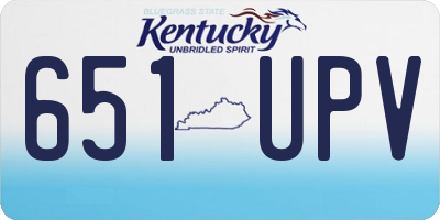 KY license plate 651UPV