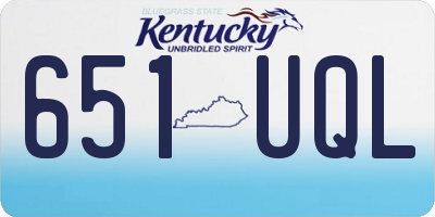 KY license plate 651UQL