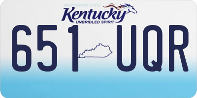 KY license plate 651UQR