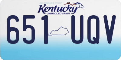 KY license plate 651UQV