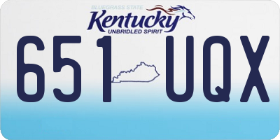 KY license plate 651UQX