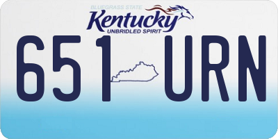 KY license plate 651URN
