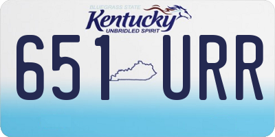 KY license plate 651URR