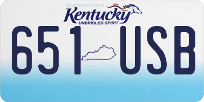 KY license plate 651USB