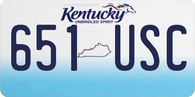 KY license plate 651USC