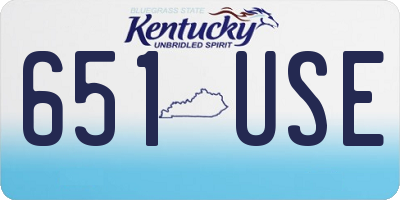 KY license plate 651USE