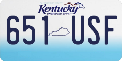 KY license plate 651USF