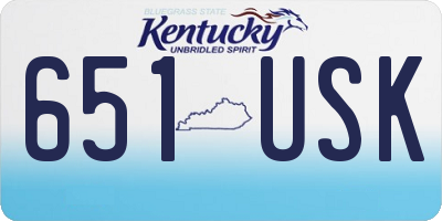 KY license plate 651USK