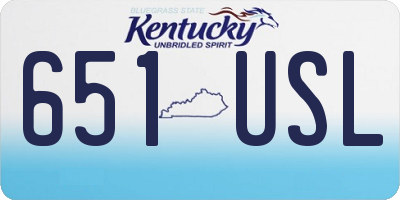KY license plate 651USL