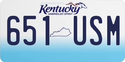 KY license plate 651USM